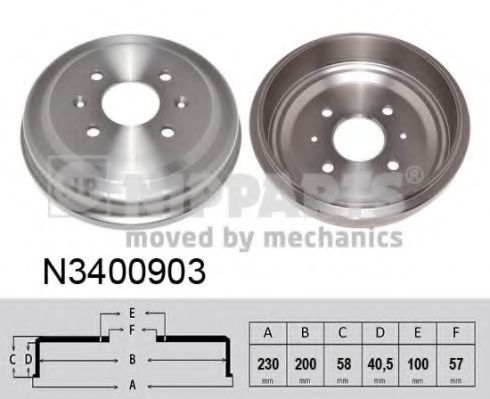 Барабан тормозной Зад Лев Прав CHEVROLET AVEO SPARK KALOS Nipparts N3400903